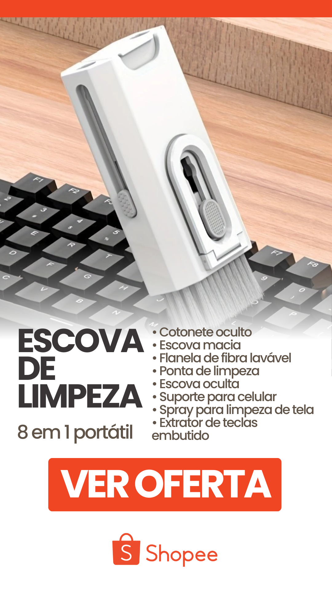 Escova de Limpeza para Teclado e Eletrônicos