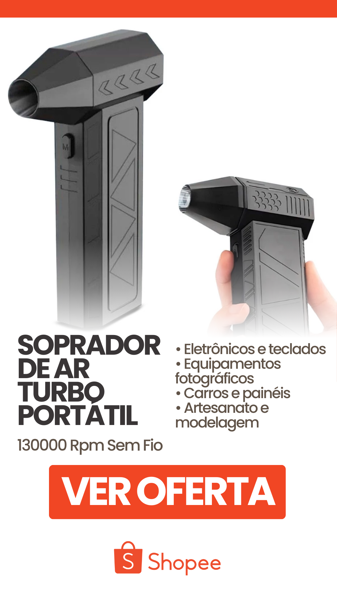 Soprador de Ar Turbo Portátil